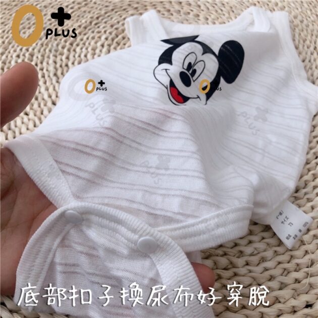 米奇無袖短袖包屁衣 竹節棉涼感包屁衣：圖片 5