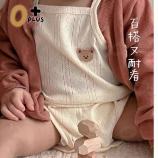 嬰兒全棉吊帶包屁衣 新生兒服飾 - Image 6