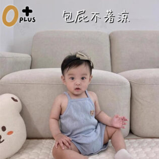 嬰兒全棉吊帶包屁衣 新生兒服飾 - Image 7
