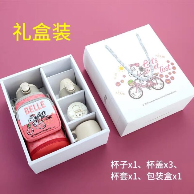 史努比316不銹鋼兒童保溫瓶套組：圖片 2