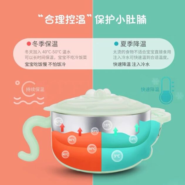 寶寶注水保溫碗304不鏽鋼兒童碗：圖片 3